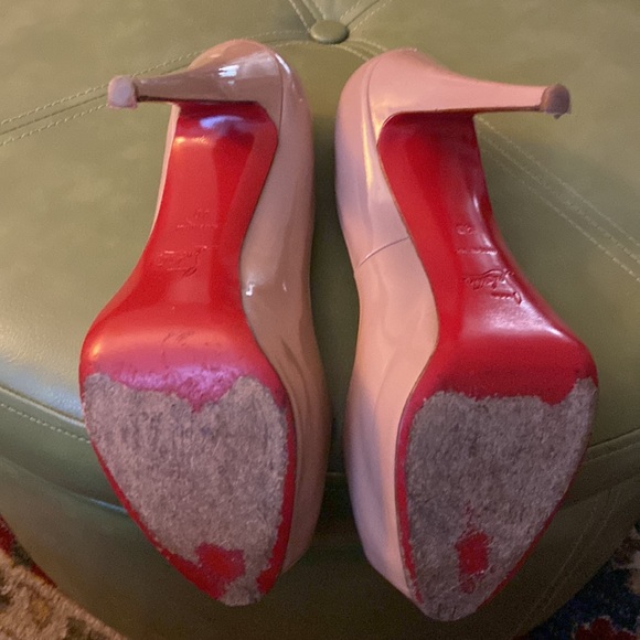EUC Christian Louboutin Very Prive 120 Nude Open Toe Heels Size 40 - Picture 4 of 7